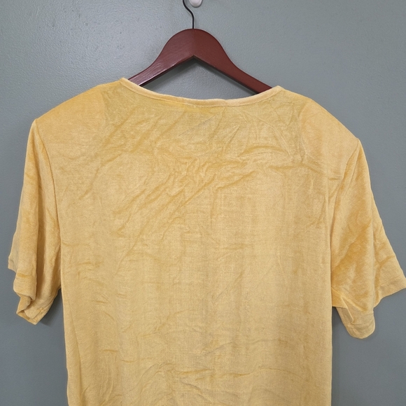 Vintage Anthony Mark Hankins Terry Yellow Gold V Neck Womens Top Size 1X Vibrant - Picture 9 of 11